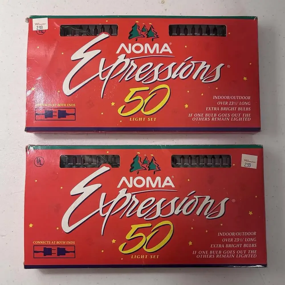 Noma Expressions Vintage 50 Red Christmas String Lights Original Boxes Set Of 2